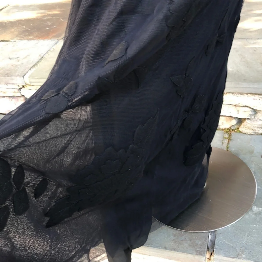 Moschino Velvet & Tulle with Flowers Gown 10